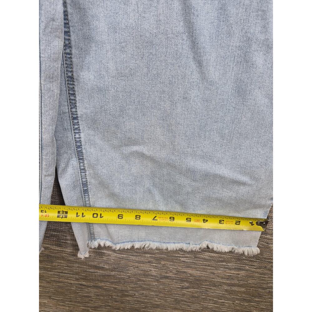 Peace Love World Jeans Womens 18WP Blue High Rise Wide Leg Crop Denim Fringe NEW - Picture 11 of 15